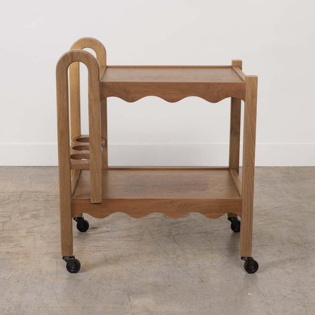 Panoplie Scalloped Bar Cart, Walnut For Sale - Image 4 of 16