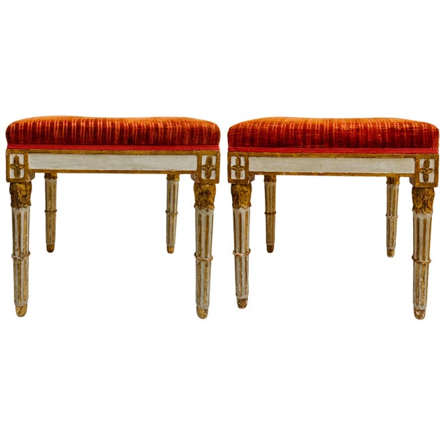 These footstools exhibit the classic Gustavian style, Sweden's elegant, restrained take on French Neoclassicism (Louis...