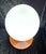 Metal Space Age Table Lamp with Orange Metal Base and Round White Glass Shade, 1970s For Sale - Image 7 of 8