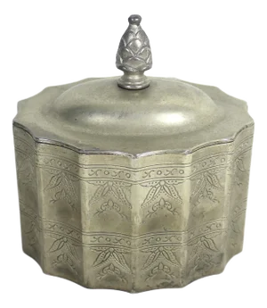 Vintage Silver Plated Oval Trinket Box Scalloped Edge, Red Velvet Lined