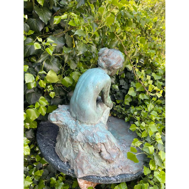 At the Water’s Edge (1914) by Edward Berge – Antique Bronze Sculpture (Roman Bronze Works) Fountain For Sale - Image 6 of 15