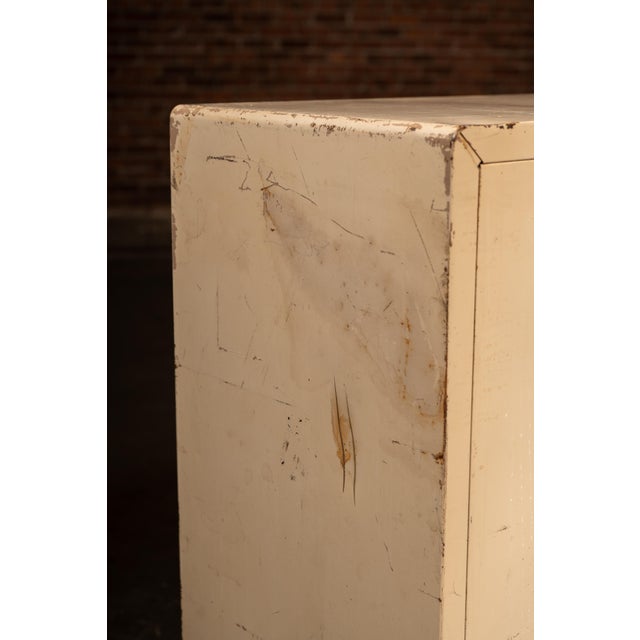 Vintage Metal Lowboy Dresser in Cream Enamel For Sale - Image 12 of 15