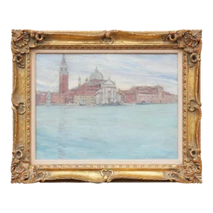 20th Century Pastel-Toned Abstract Impressionist Venice Grand Canal Landscape by Jane Peterson