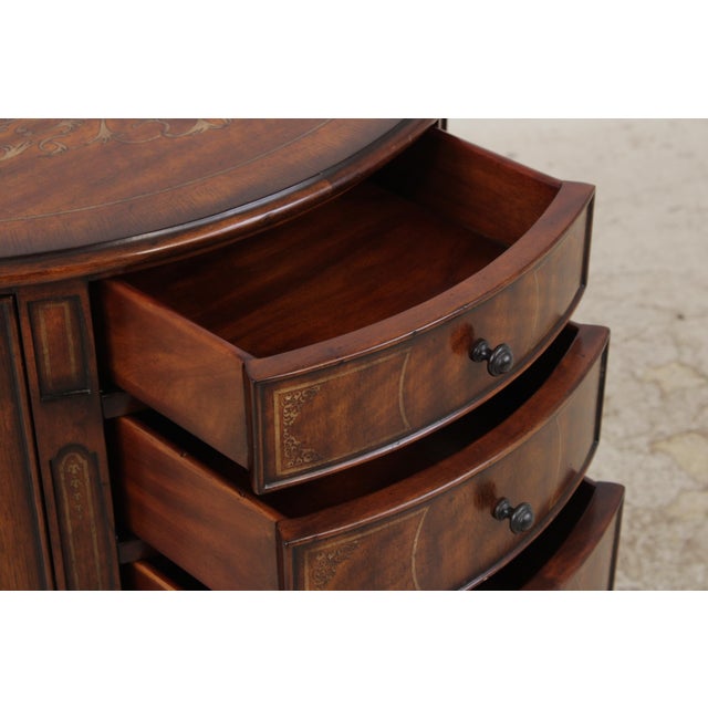 Theodore Alexander 4 Drawer 2 Door Mahogany Demilune Cabinet For Sale In Philadelphia - Image 6 of 18