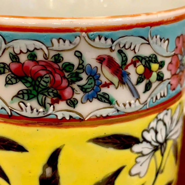 19th Century Chinese Export Famille Verte Yellow Dragon Motif Mugs - a Pair For Sale - Image 10 of 11