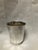 Christofle very heavy, vintage, silver plate julep cup, tumbler. Faceted panel decor. Gorgeous monogram engraving "AP".