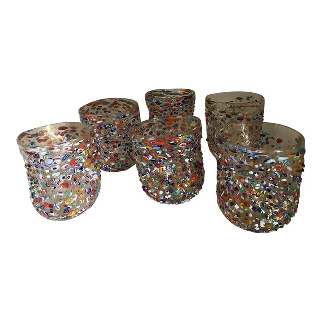 2000s Murrisa Murano Glass" Glasses- Set of 6 For Sale