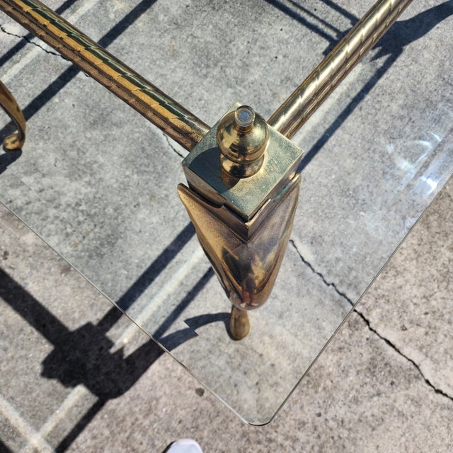 LaBarge Brass Dining Table Desk 1970s For Sale - Image 11 of 16