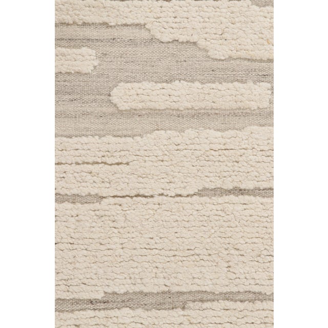 Contemporary Rug & Kilim’s Textural Kilim in White Abstract High-Low Patterns - 12x16 For Sale - Image 3 of 7
