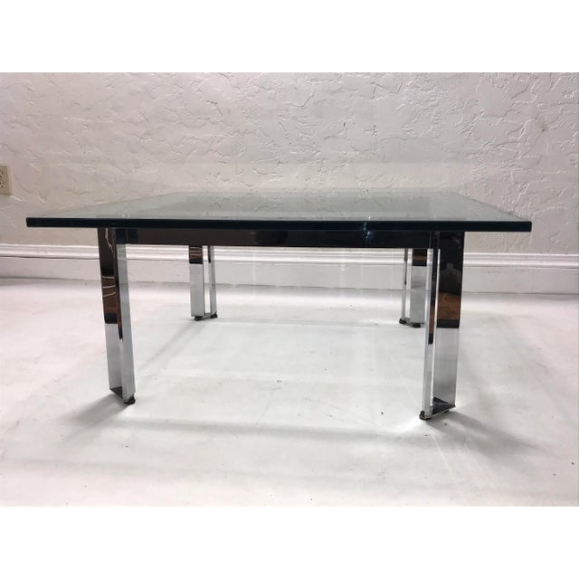 Jame Howell Contemporary Chrome and Glass Coffee Table by Tri-Mark For Sale - Image 9 of 9