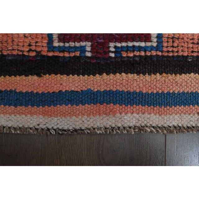 1970s 1970s Vintage Turkish Oushak Handmade Wool Cotton Pink Runner Rug For Sale - Image 5 of 11