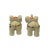 This is a pair of delicate handmade elephant figures with a clay beige color and charm accent on the body. The elephant...