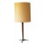 Mid Century Modern Sculptural Teak Table Lamp With Tripod Iron Base For Sale