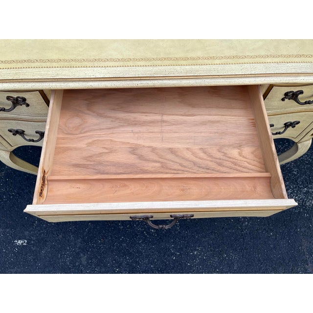 Mid 20th Century Sligh Lowry French Provincial Leather Top Curved Writing Desk For Sale - Image 12 of 12