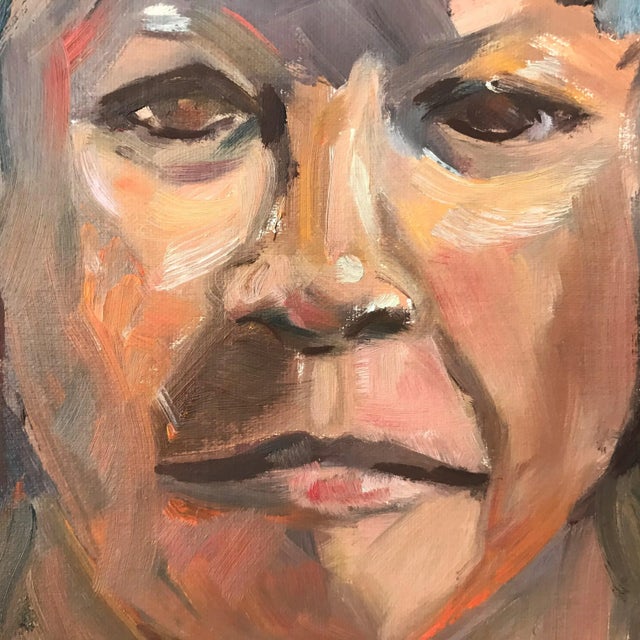 "Retrato De Una Mujer" Contemporary Acrylic Portrait, Framed For Sale - Image 10 of 11