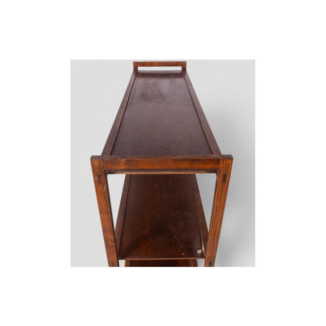 Vintage Wooden Three-Shelf Bookcase, 1960s For Sale - Image 6 of 8