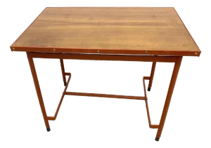 Midcentury French Leather Wrapped Writing Table Attributed to Jacques Adnet