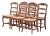 Set of Six French Ladder Back Oak Dining Chairs With Rush Seat From Normandy For Sale