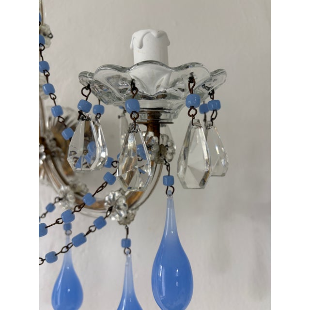1920s 1920 French Periwinkle Lilac Purple Murano Drops and Beads Blown Glass Sconces For Sale - Image 5 of 8