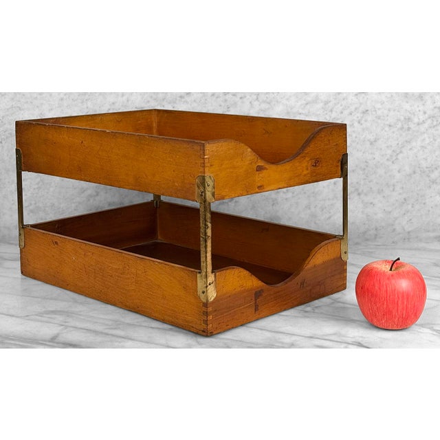 Antique Traditional Wood Library Letter Tray, c.1910's - Pairs Nicely with Many Traditional & Eclectic Interiors -...