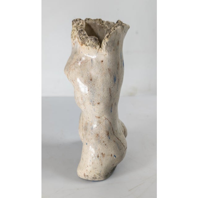 Mid-Century Modern Mid-Century Modern Art Pottery Female Torso Figure Vase or Pen Holder For Sale - Image 3 of 9
