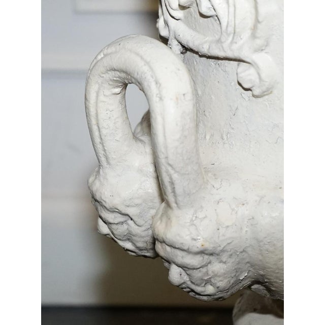 Metal Victorian Painted Cast Iron Urn For Sale - Image 7 of 13