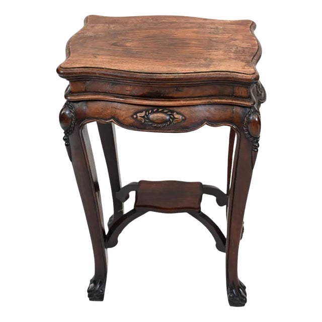 Vintage Chinese Hardwood Pedestal Stand, 1930 For Sale