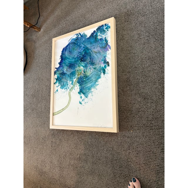 Abstract 2025 D2 Abstract Painting of a Flower, Framed For Sale - Image 3 of 6