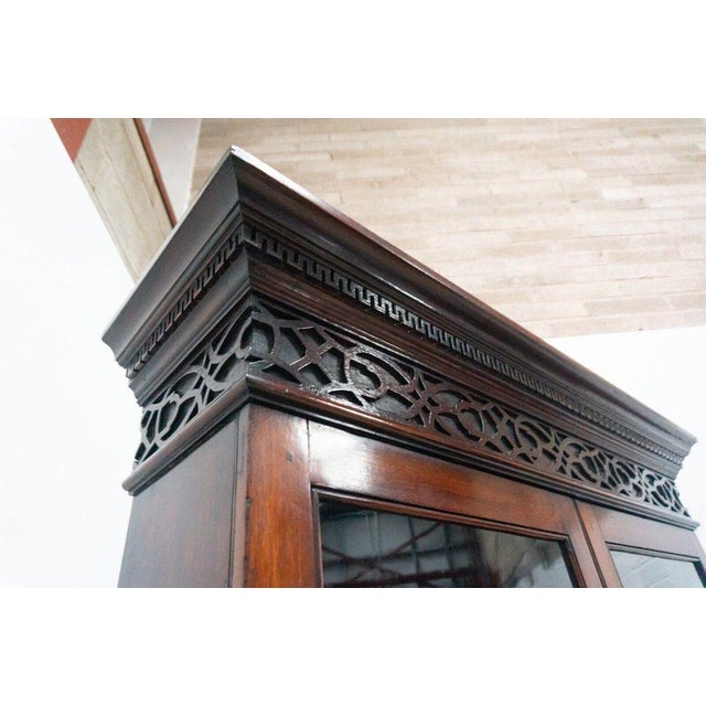 Antique George III Mahogany Secretaire with Top Cabinet For Sale - Image 9 of 18