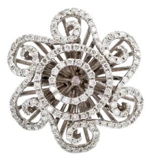 14k(585) White Gold Natural Diamond Ring Size 7