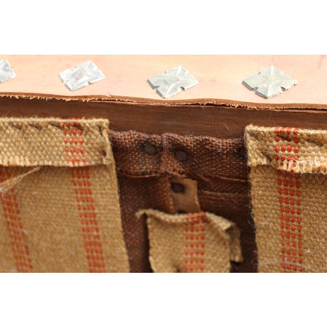 Early 20th Century Spanish Colonial Style Carved Wood and Tooled Leather Long Bench For Sale - Image 18 of 18