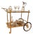 Hollywood Regency Bar Trolley in Brass and Crystal Glass in the style of Dolce Vita by Cesare Lacca, 1970s For Sale