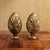 Pair of Mid 20th Century Heavy Brass Drapery Rod Finials, Vintage, Foliate & Berry Motif For Sale In Los Angeles - Image 6 of 6