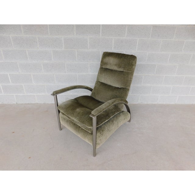 Ethan Allen Mid Century Contemporary Style Brushed Steel Frame Recliner Chairish