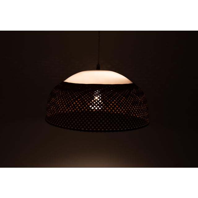 1970s Wicker and Acrylic Glass Pendant Lamp, Japan, 1970s For Sale - Image 5 of 12