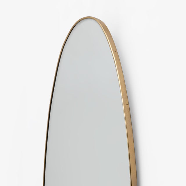 Large Mid-Century Modern Italian Brass Wall Mirror by Gio Ponti, 1950s For Sale - Image 6 of 10