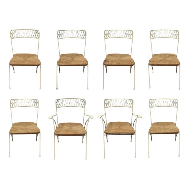 1950s Maurizio Tempestini for Salterini “Ribbon Back” Dining Chairs in Vintage Butter Yellow Finish, Unmarked - Set of Eight For Sale