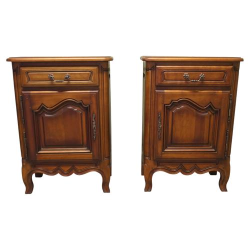 Gold French Cherrywood Side Cabinets, 1960, Set of 2 For Sale - Image 8 of 8