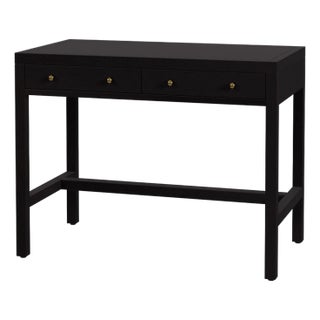 Nora 40 in. W Rectangular Wood 2 Drawer Writing Desk, Antique Coffee For Sale