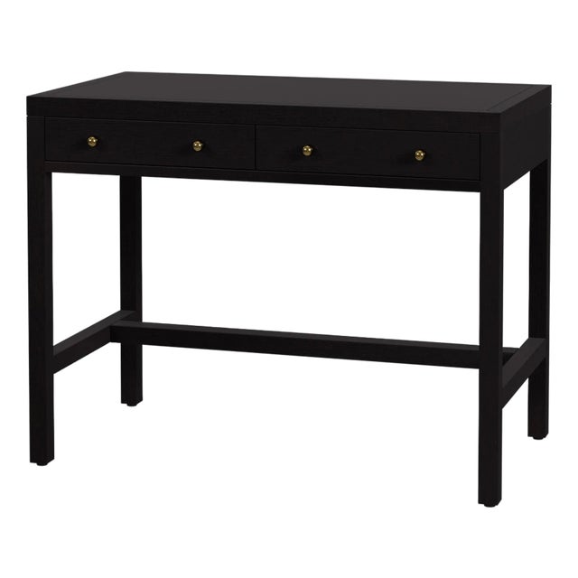 Nora 40 in. W Rectangular Wood 2 Drawer Writing Desk, Antique Coffee For Sale