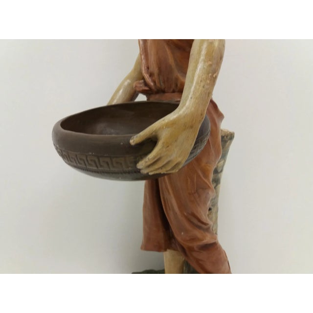 Czechoslovakian Art Deco Terracotta Girl Statue, 1930s For Sale - Image 15 of 18