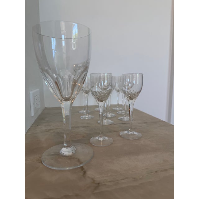 1970s Delicate Vintage Crystal Cordial Glasses - Set of 10 For Sale - Image 5 of 5
