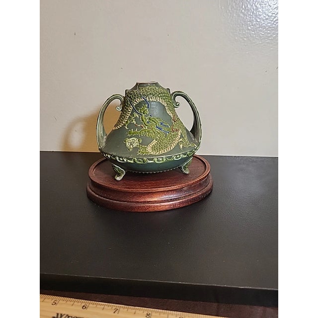 Asian Antique Antique Moriage Dragon Footed Vessel For Sale - Image 3 of 11