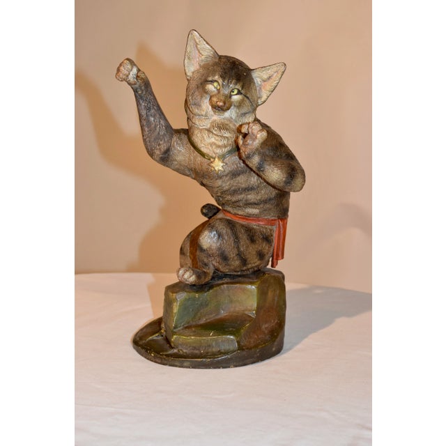 19th C Austrian Terracotta Cat For Sale - Image 4 of 9