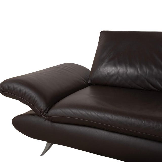 Leather Three-Seater Brown Manual Function Sofa from Koinor Velluti For Sale - Image 12 of 17