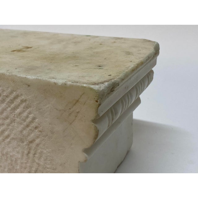 19th Century Carved Carrara Marble Architectural Element Column Capital For Sale - Image 10 of 11