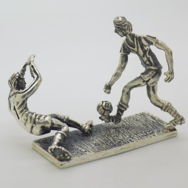 Vintage Italian Penalty Kick Soccer Scene Figurine in Sterling Silver 925, Arezzo, 1980s For Sale - Image 13 of 13
