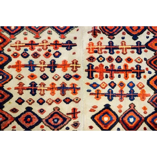 Antique White Mid-20th Century Afshar Horse Blanket For Sale - Image 8 of 10