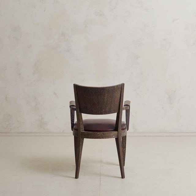 French Art Deco Cerused Oak Fauteuil Chair, 1940s - 2 Available For Sale In Chicago - Image 6 of 11