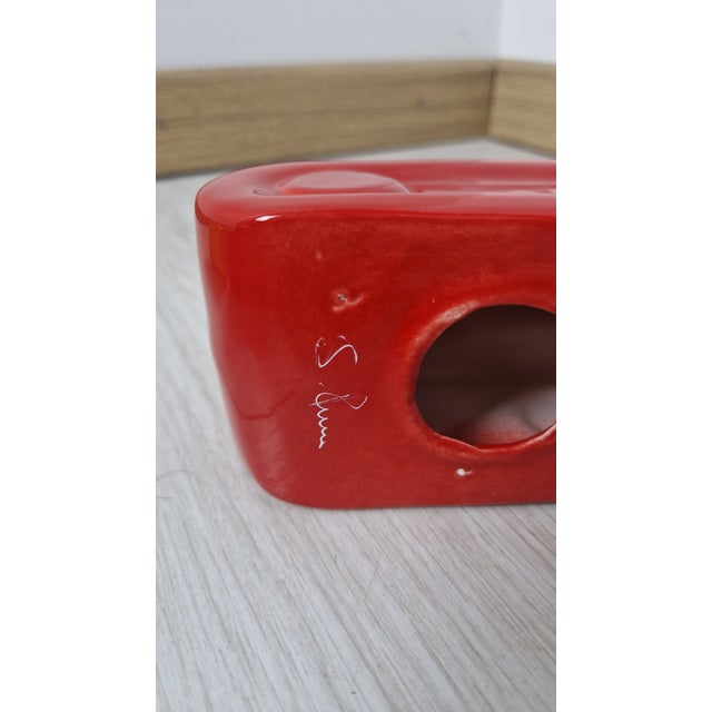 Tank Ornament Sculpture in Hand-Painted Ceramic Mold Risico from Artigianato Italiano For Sale - Image 16 of 18